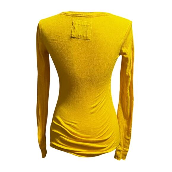 Abercrombie & Fitch Y2K Yellow Fitted Long Sleeve Tee (S) - Picture 3 of 7